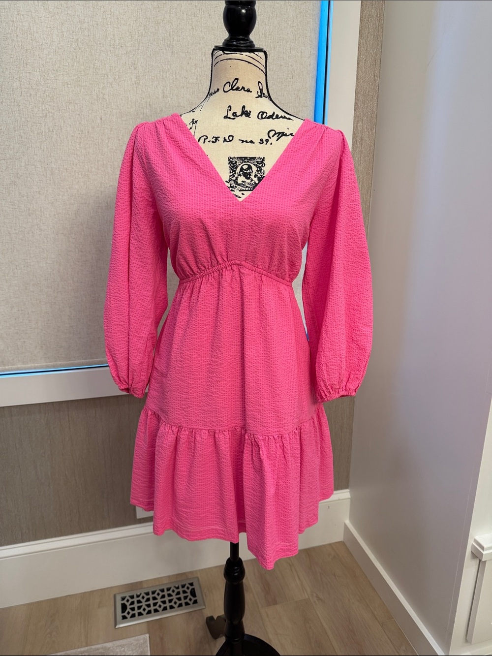 Lilly Pulitzer Hot Pink V-Neck Tiered Mini Dress